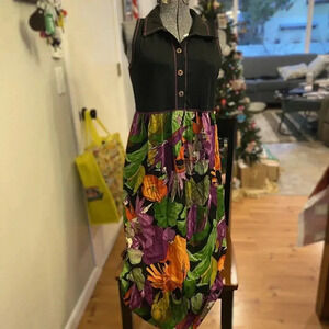 Vintage 90s Carole Little Floral Sleeveless Maxi Dress Phoebe Buffay Fri…